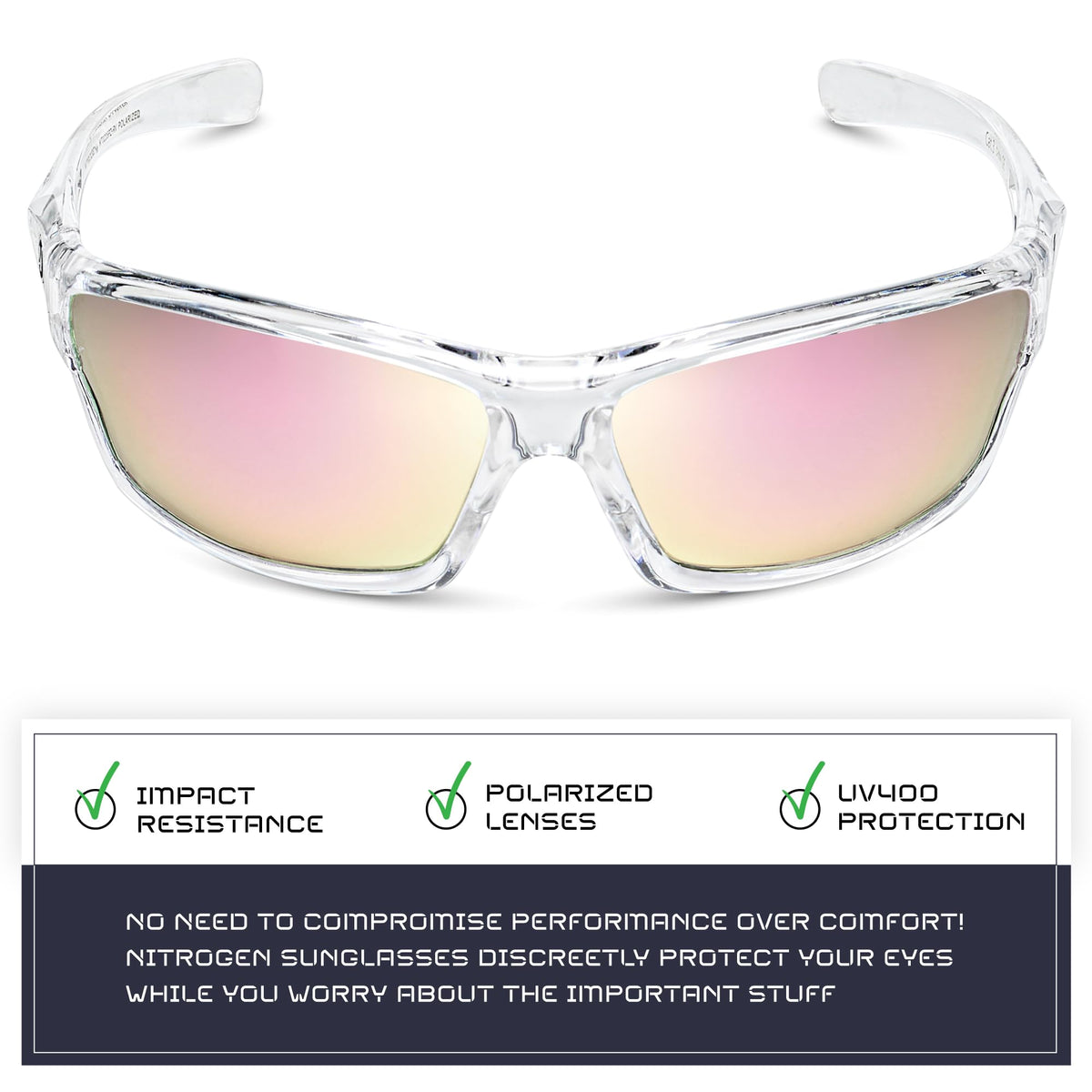 Nitrogen Polarized Wrap Around Sport Sunglasses for Men Women UV400 Driving Fishing Running Sun Glasses