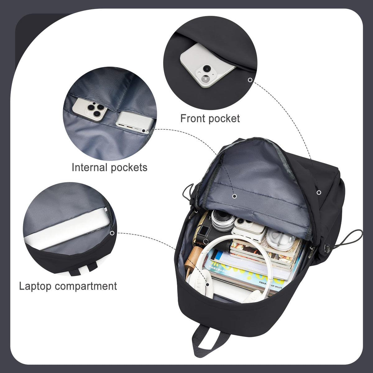 Backpacks For School Bag School Backpack For College Backpacks Bookbag For Women Waterproof Gym Backpack For Men Book Bags Small Simple Backpack Grey