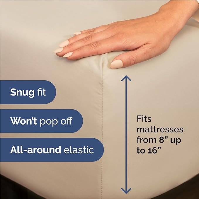 Full Size 4 Piece Sheet Set - Comfy Breathable & Cooling Bed Sheets Set - Hotel Luxury Bedding for Women, Men, Kids, Teens, Boys & Girls - Deep Pockets, Ultra-Soft and Wrinkle Free - Oeko-Tex - Wheat