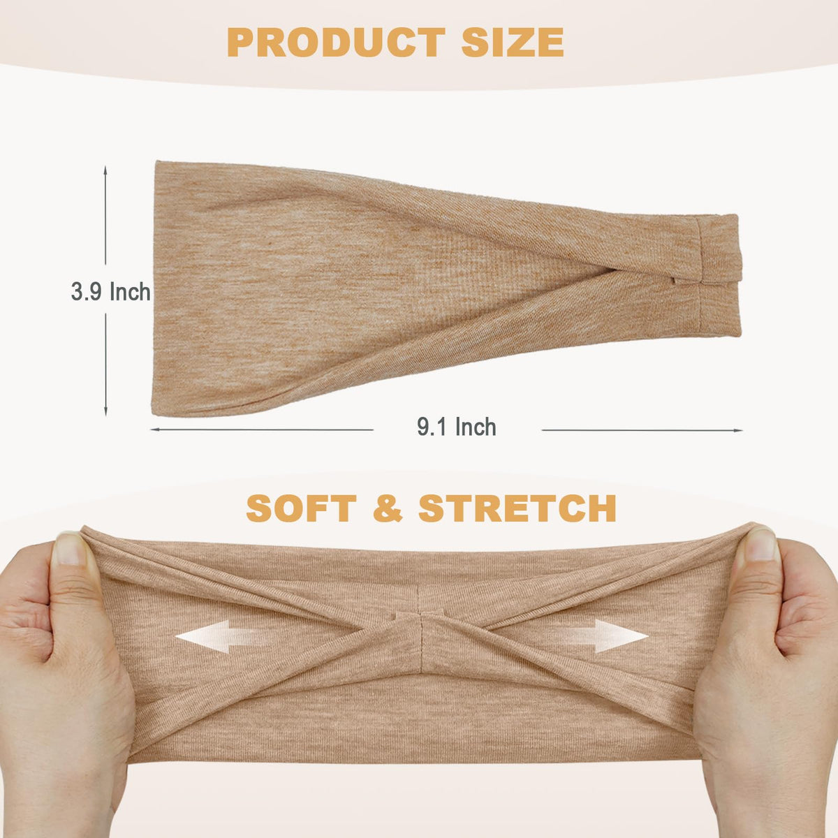 IMYORT 6 Pack Wide Headbands for Women - No Slip Hair Bands for Sports Yoga Workout Running Daily Use, Soft Stretchy Elastic Sweat Wicking Head Wraps Hair Accessories
