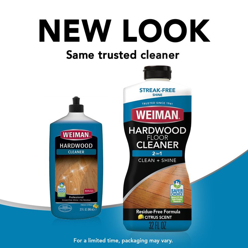Weiman Hardwood Floor Cleaner Gallon and Refillable Squeeze Bottle - Finished Wood Surfaces