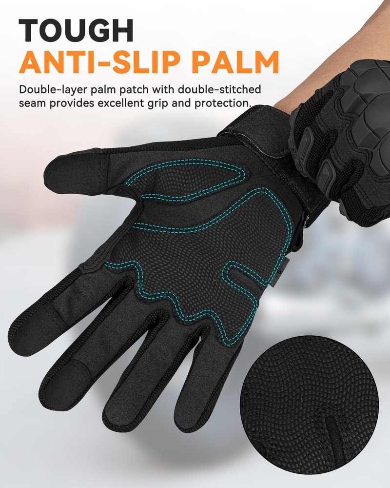KUMGIM Tactical Gloves for Men Women, Motorcycle Gloves Touchscreen Airsoft Hunting Shooting Gloves Black Tan for Outdoor Paintball Work Motorcycle Climbing Survival Training