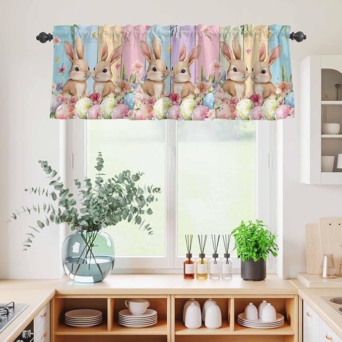 Easter Kitchen Curtains Set 3 Piece