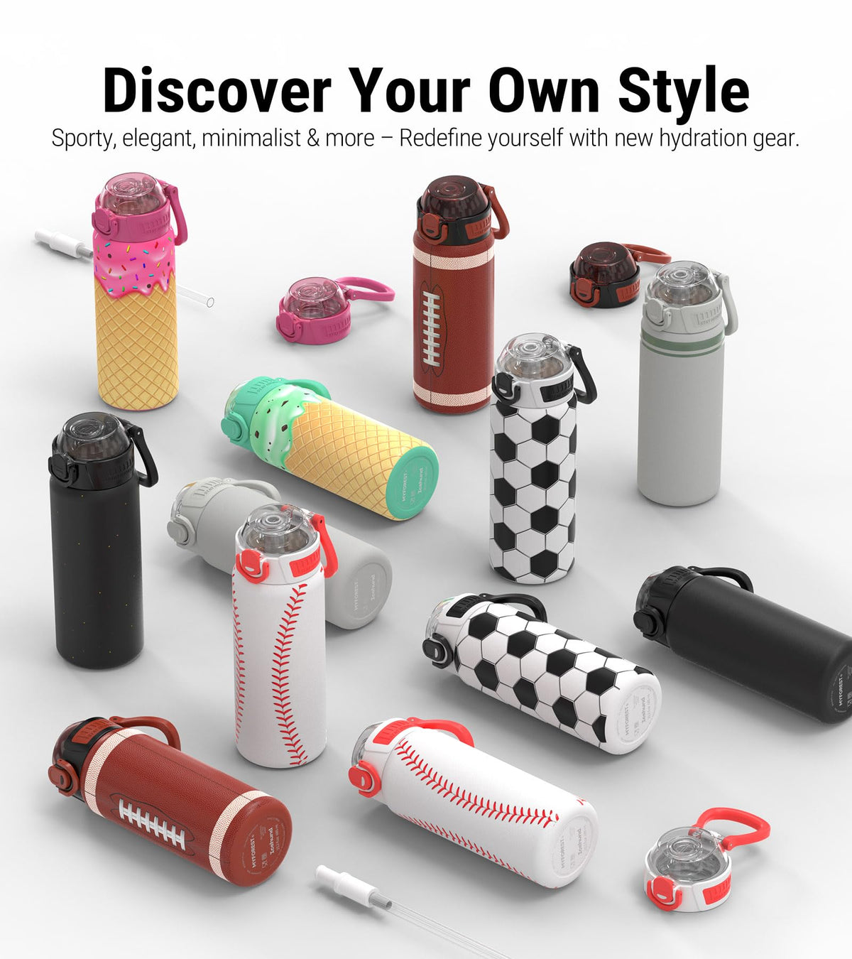 MYFOREST Insulated Sports Water Bottle, Odor-free Liner & Triple Insulated