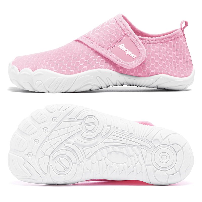 Racqua Girls Kids Water Shoes Non-Slip Swim Beach Outdoor Sports Lightweight Shoes Pool Breathable Quick Dry Aqua Shoes Pink Big Kid 2