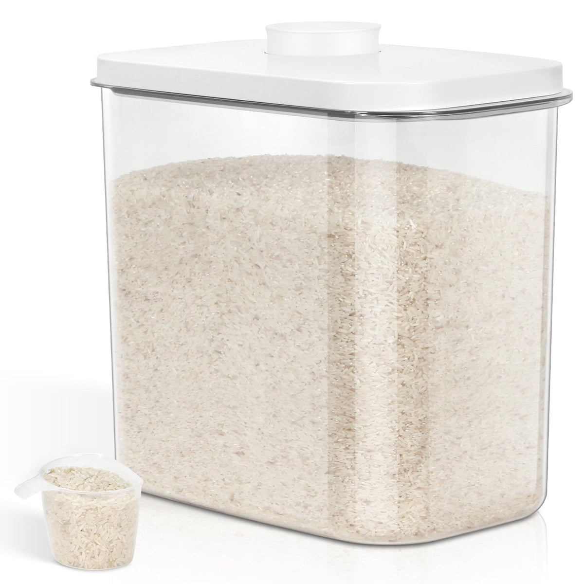 TBMax Large Flour Storage Container 10.56 Qt, 20 Lbs Rice Container with Pop Up Lid & Measuring Scoop for Flour, Cereal, Dry Food Storage and Kitchen Pantry Organization
