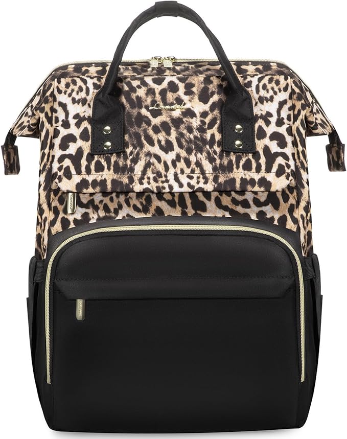LOVEVOOK College Laptop Backpack, 15.6 Inch Travel Backpack for College, Waterproof Work Backpack Woman for Teacher Nurse Anti-theft Travel Back Pack, Gifts for Women, Leopard
