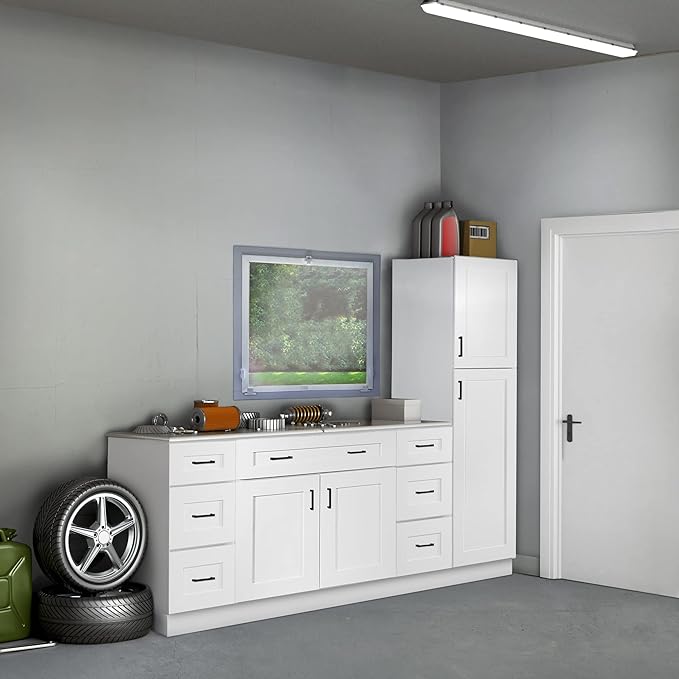 Design House Brookings Shaker Unassembled Wall Kitchen Cabinet W3624, 36 W x 12 D x 24 H, Painted White, Solid Wood, Design House, 561613