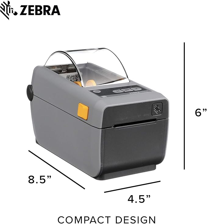Zebra - ZD410 Direct Thermal Desktop Printer for labels, Receipts, Barcodes, Tags, and Wrist Bands - Print Width of 2 in - USB, Bluetooth, and Wifi Connectivity - ZD41022-D01W01EZ (Renewed)