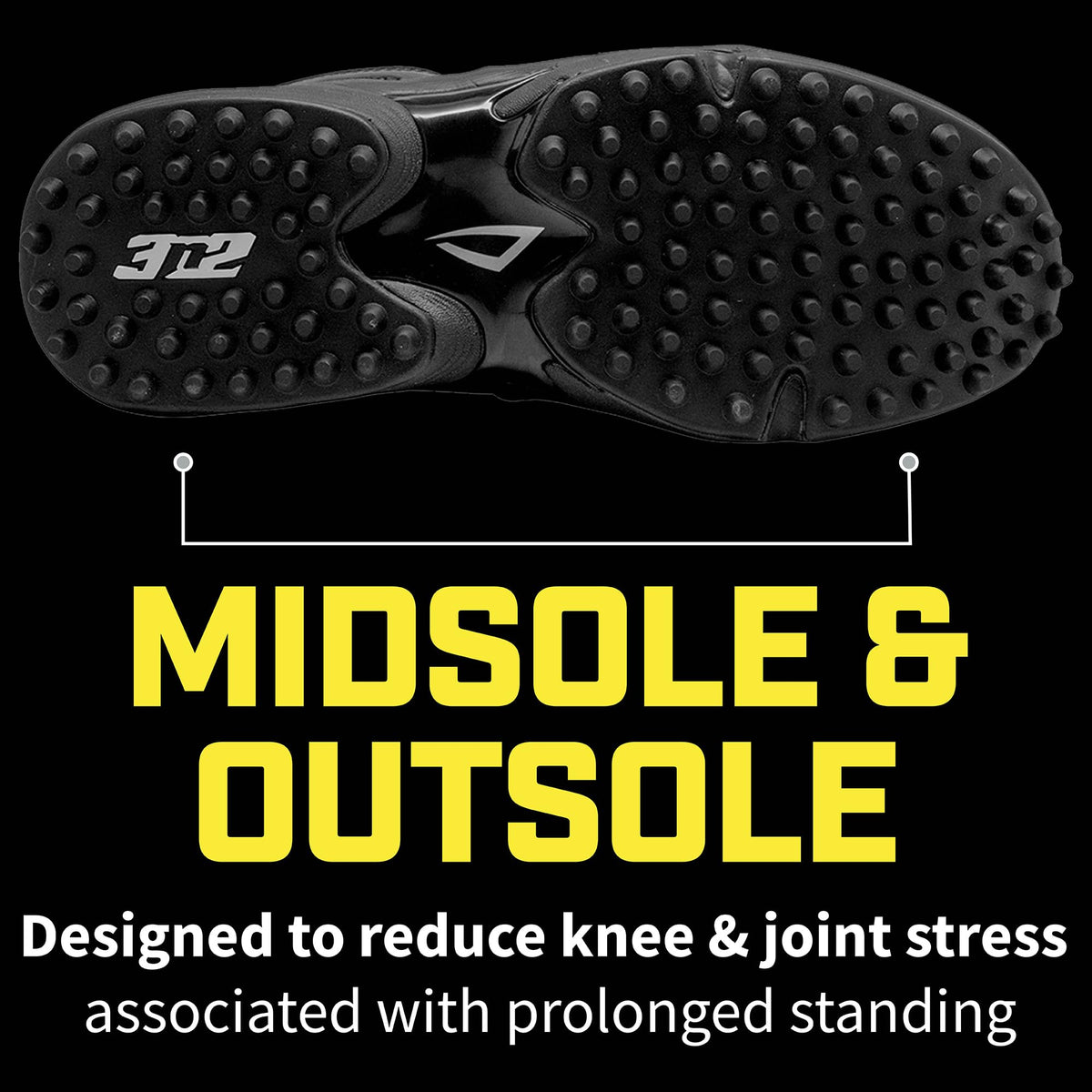 3N2 Men's Reaction Field Lo - Umpire Shoe Black 12 Wide