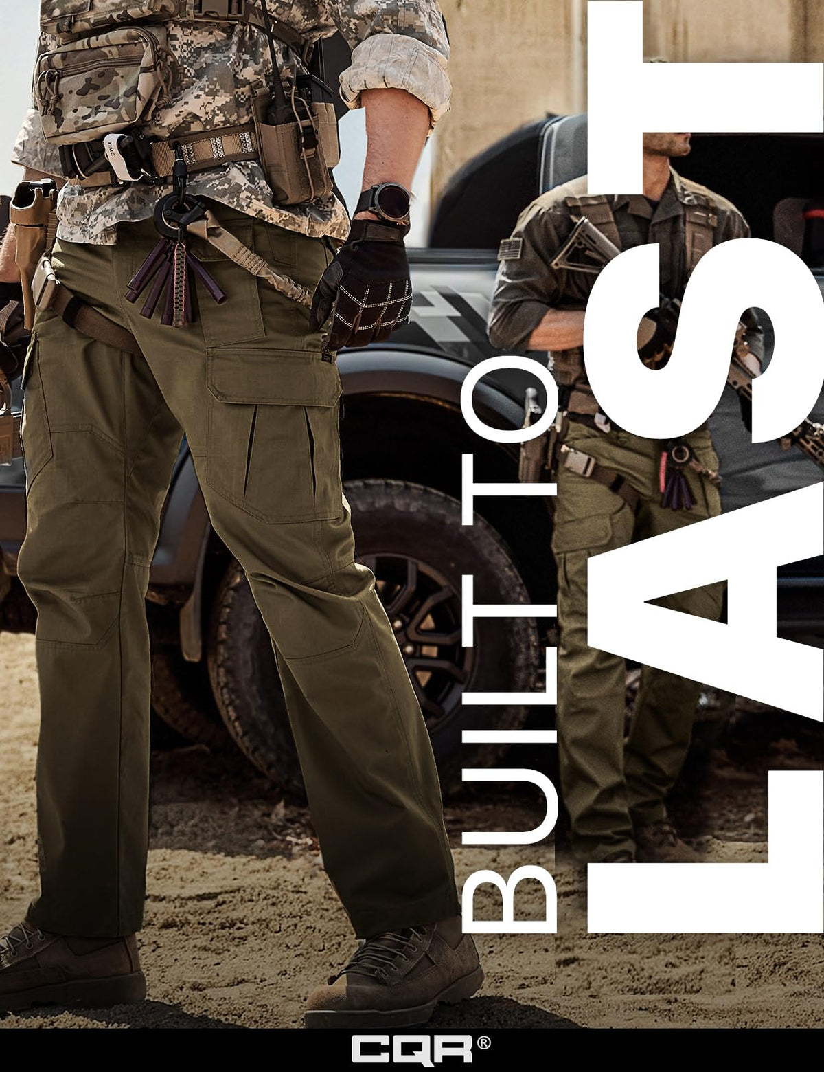 CQR Men's Tactical Pants, Water Resistant Ripstop Cargo Pants, Lightweight EDC Work Hiking Pants, Outdoor Apparel, Raider Mag Soil Green, 36W x 30L