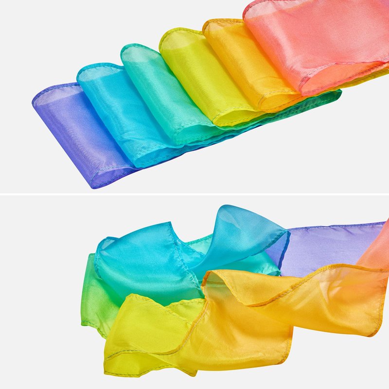 100% Silk Dance Ribbon Streamer Easter Gift Basket Stuffer for Little Toddler Girls 4 5 6 7 Year Old, Ballerina Princess Spring Toys Pastel Rainbow Play Silks Gymnastic Twirler Wand Birthday for Kids
