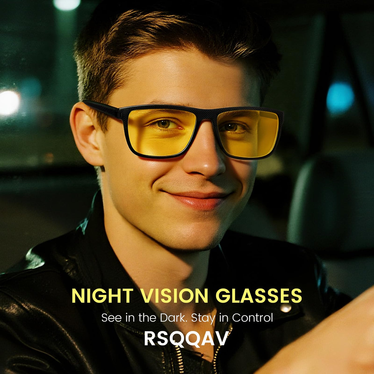 RSQQAV Polarized Sunglasses for Men Square Lightweight Frame Sun Glasses UV Protection for Driving Fishing Golf