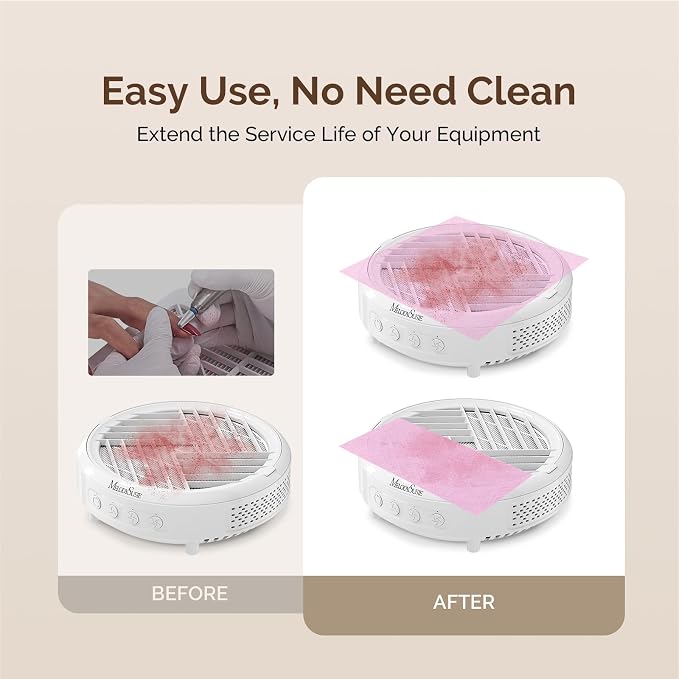 MelodySusie 200 Sheets Nail Dust Collector Filter Paper, Disposable Dust Vacuum