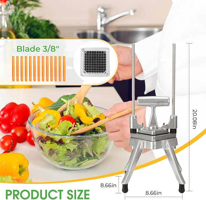 POWLAB Commercial Vegetable Chopper, 3/8" Stainless Steel Dicer