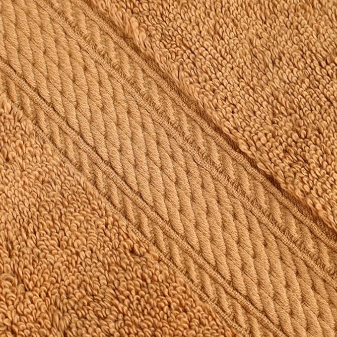 Superior Egyptian Cotton Pile Bath Towel Set of 2, Ultra Soft Luxury Towels, Thick Plush Essentials, Absorbent Heavyweight, Guest Bath, Hotel, Spa, Home Bathroom, Shower Basics, Rust