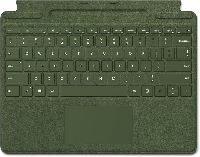 Microsoft Surface Pro Signature Keyboard, Backlit Keys and Large Trackpad, Durable and Smooth Alcantara Material, Forest Colour