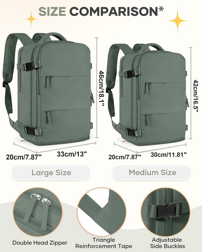 coofay Large Travel Backpack For Women Men Airline Approved Carry On Backpack Flight Approved Waterproof Sports Luggage Backpack Casual Daypack Small Hiking Backpack