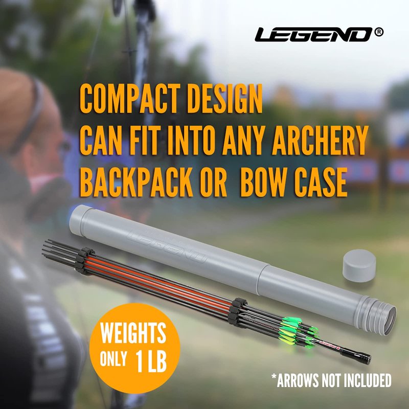 Legend Archery Arrow Tube Case - Adjustable & Extendable Arrow Holder for Hunting, Target Shooting - Protective EVA Foam Arrow Separators Included Archery Storage for 12 Carbon Arrows - Red