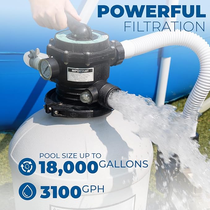 XtremepowerUS 3, 100GPH Swimming Pool 16" Sand Filter 3/4 HP Pool Pump w/ Timer
