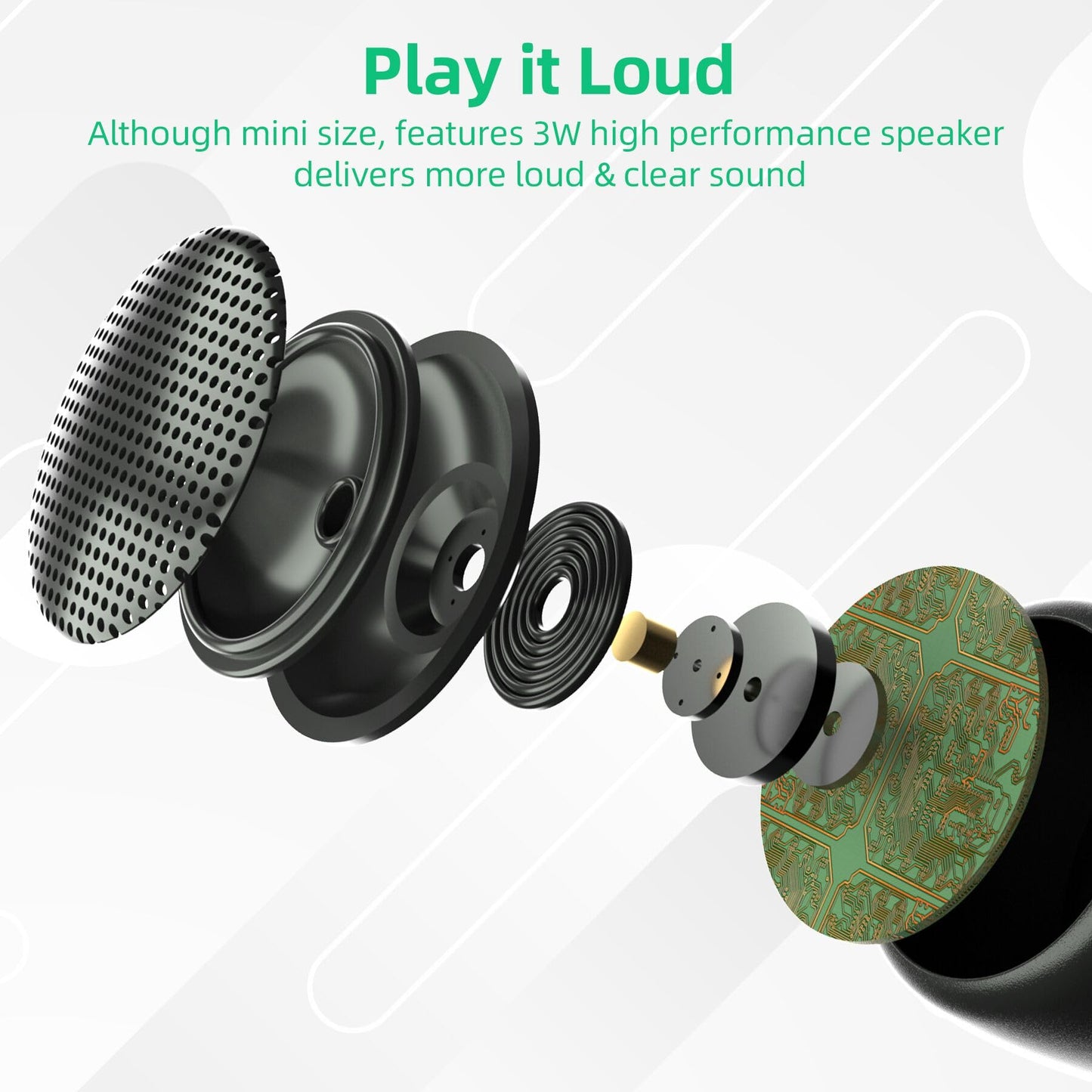 SEVENKA 2 Mini Speakers, 3W Portable Small Wireless Speaker with Lanyard, Water Resistant, Wireless Stereo Pairing, 1oz Lightweight Rechargeable Metal Mini Bluetooth Speaker for Phone, Tablet, Camping
