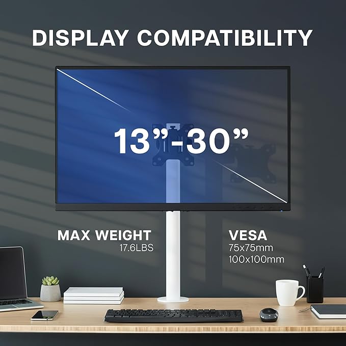 VIVO Steel Universal Bracket Pole Mount with Removable 75mm and 100mm VESA Plate, Fits up to 30 inch Screens, Black, MOUNT-POLE01