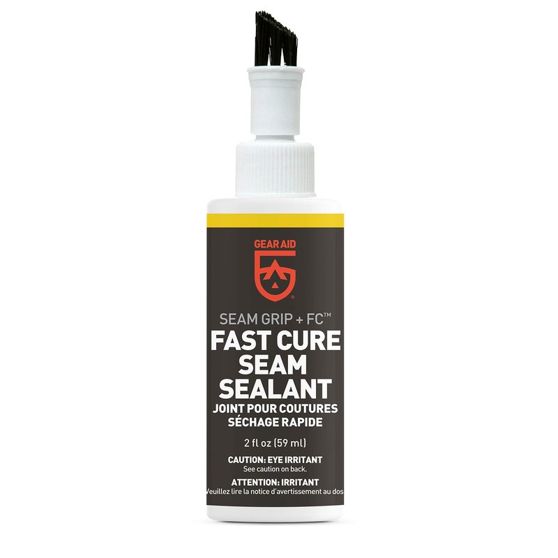 GEAR AID Seam Grip FC Fast Cure Sealant for Nylon and Polyester Tents, Tarps, Awnings, Clear, 2 oz Seam Grip WP Waterproof Sealant and Adhesive for Tents and Outdoor Fabric, Clear, 1 oz