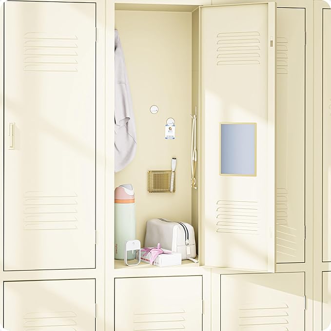 U Brands Magnetic Locker Accessories and Decorating Kit, Back to School Essentials, Mirror Markerboard, Gold Magnetic Cup, Marble Magnets and Dry Erase Marker