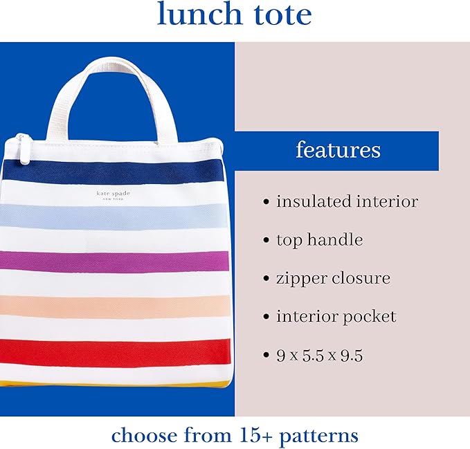 Kate Spade New York, Soft Insulated Lunch Bag Pocket, Candy Stripe