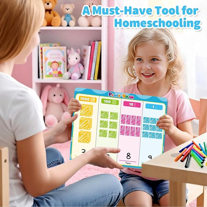 Magnetic Place Value Manipulatives Math Games for Kids Regrouping Base Ten Blocks, Addition and Subtraction Games Classroom Must Haves 1st 2nd 3rd Grade Homeschool Supplies Small Group