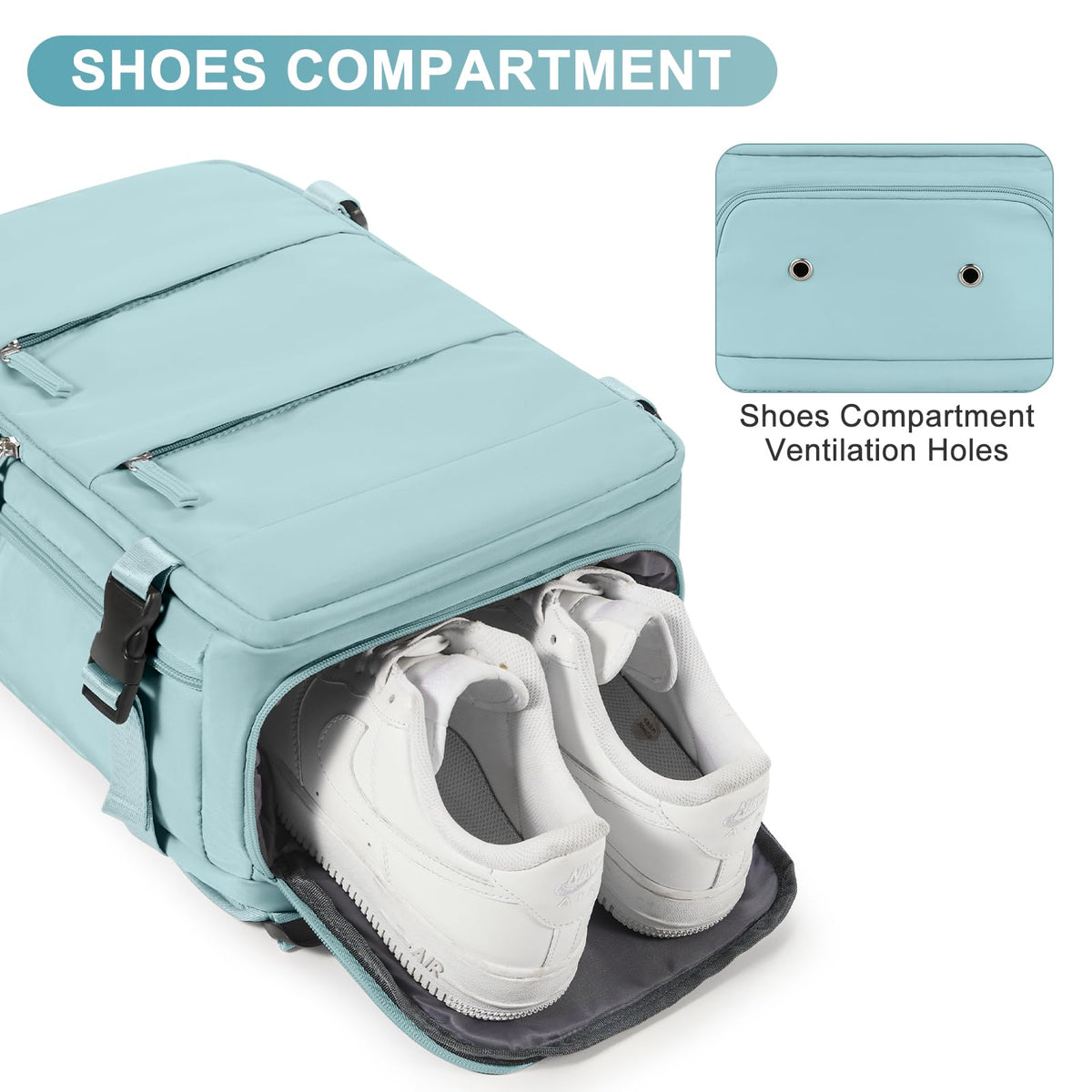 coofay Travel Backpack Carry On Flight Approved Personal Item Travel Bag Carry On Backpack For Airplanes Personal Item Bag 18x14x8 Inches Backpack for Traveling on Airplane Blue