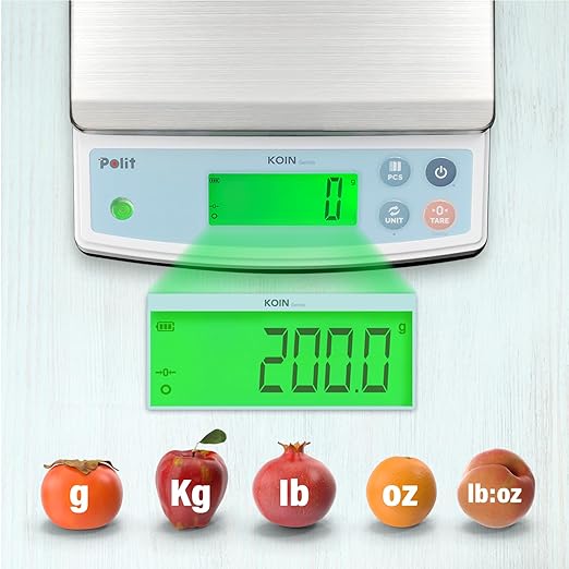 Polit Rechargeable Food Scale 40lb/18kg, Digital Commercial Kitchen Scale