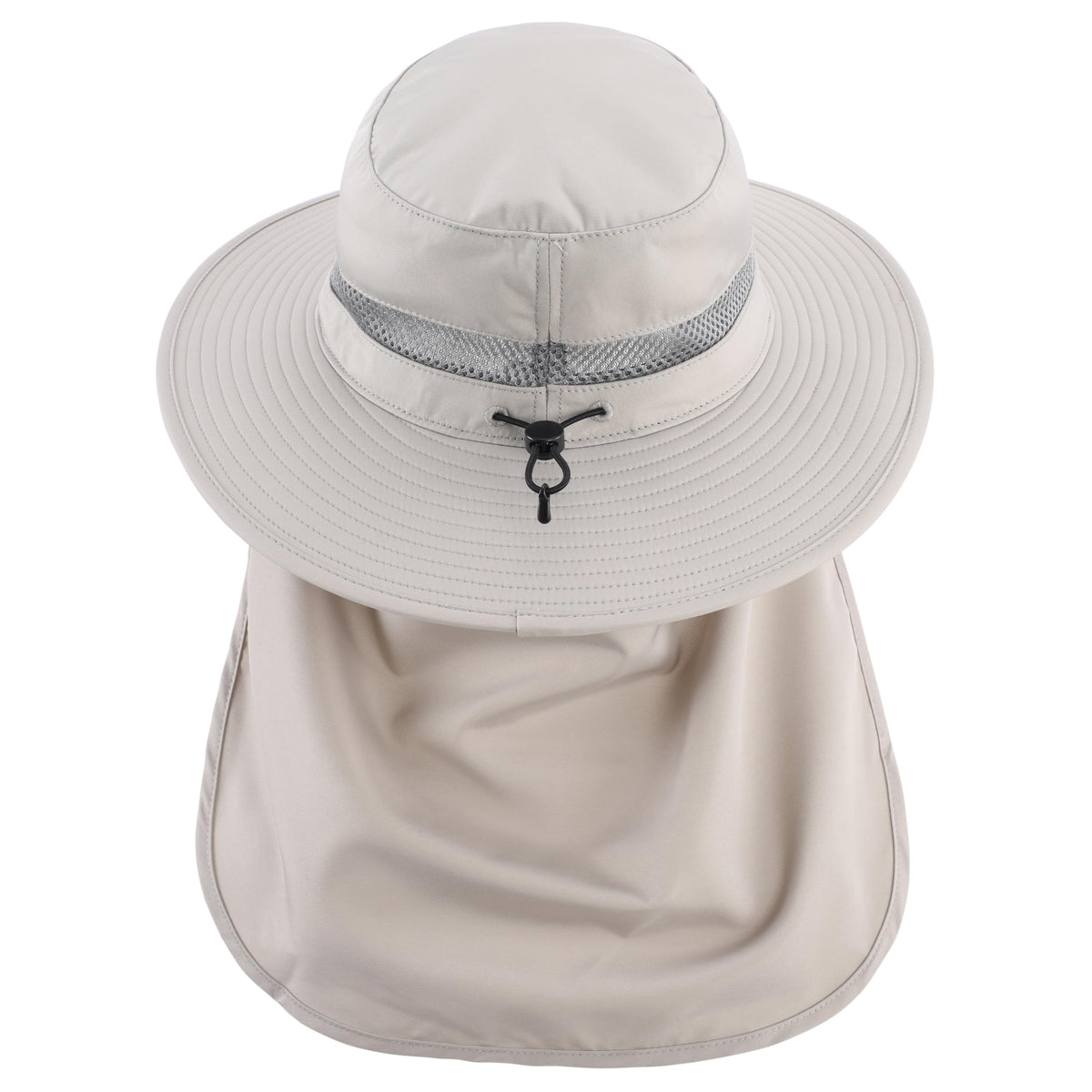 Connectyle Men's SPF 50+ Sun Hat with Neck Flap Summer Bucket Hats Outdoor Safari Hat for Fishing Hiking Gardening Light Grey