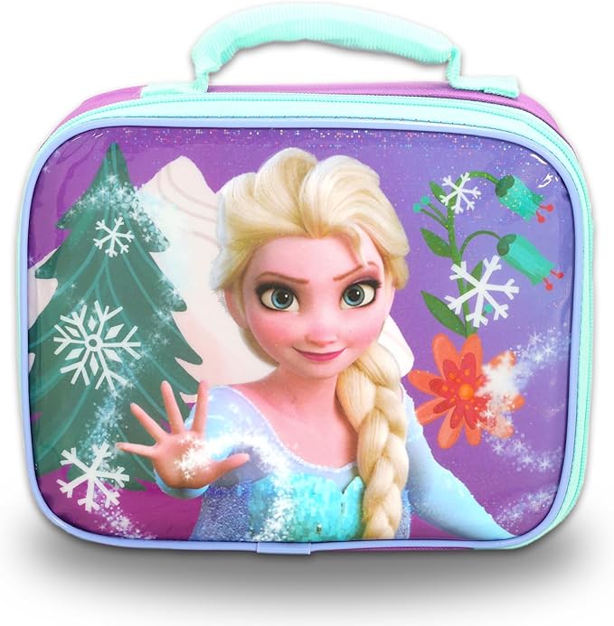 Disney Frozen Backpack and Lunch Bag Set - Bundle with 16” Elsa & Anna School Bag, Lunch Box, Water Bottle, Stickers, More | Frozen Backpack and Lunchbox