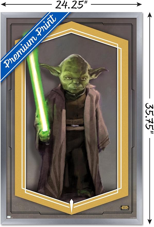 Trends International Star Wars: The High Republic - Yoda Wall Poster, 22.375" x 34", Silver Framed Version