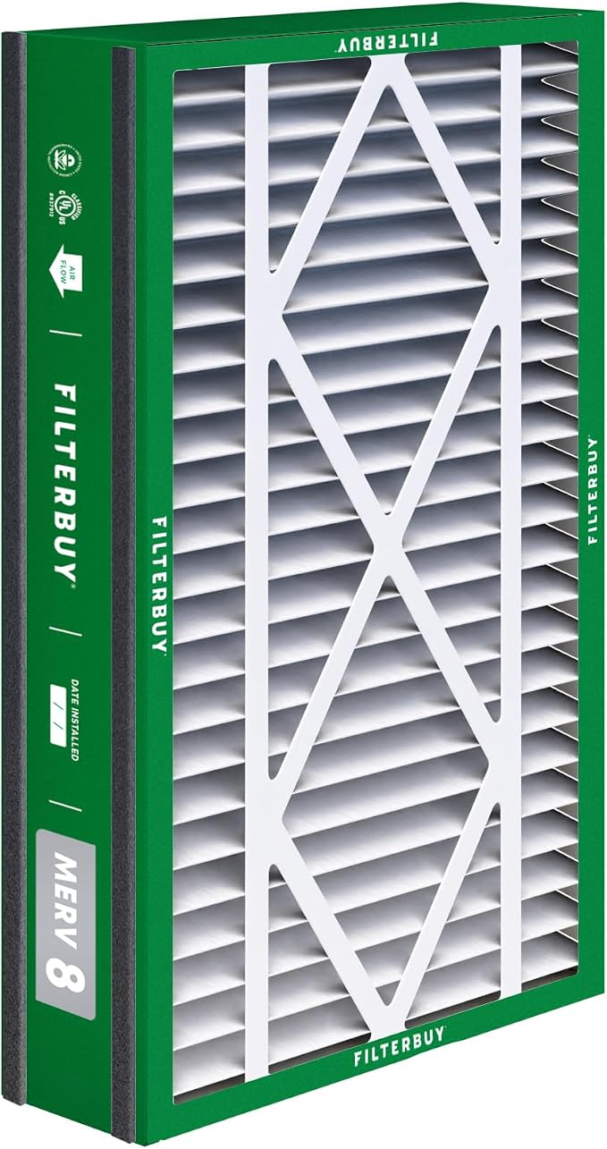 Filterbuy 16x25x3 Air Filter MERV 8 Essential Dust & Allergy Defense,