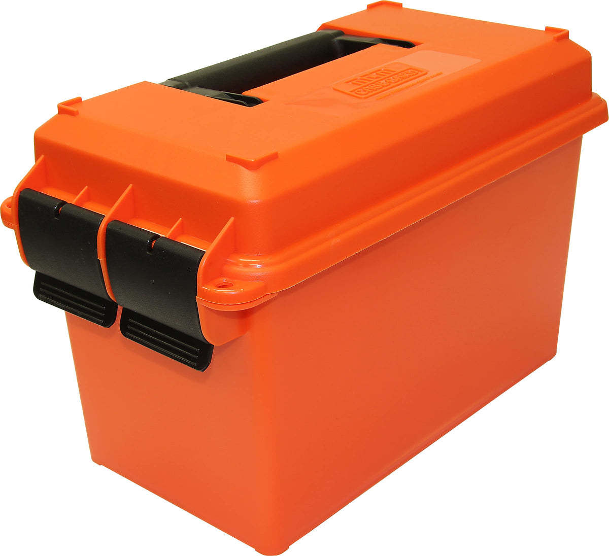 MTM AC50C Ammo Storage Can 50 Caliber Field Boxes, Lockable Storage Box with Handle, Water and Dust Resistant, Secures Hunting Gear, Supplies, and Bullets, Stackable, USA Made, Orange