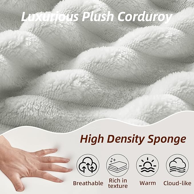 Modular Cloud Sectional Couch with L-Shape Chaise,Modern Upholstered Couches with Deep Seat,Corduroy Sponge Compressed Sofa for Living Room,No Assembly Required (Light Gray)