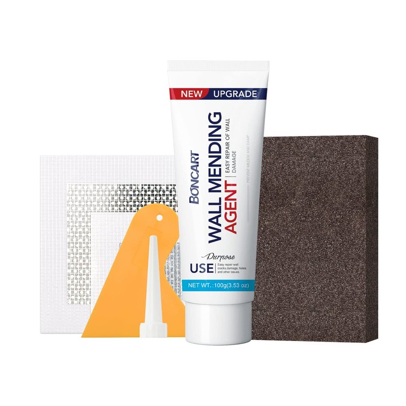 BONCART Wall Spackle & Drywall Repair Patch Kit with Mending Agent Putty, Repair Paste Plaster, Scraper & Sanding Sponge for Wall Crack/Nail Hole