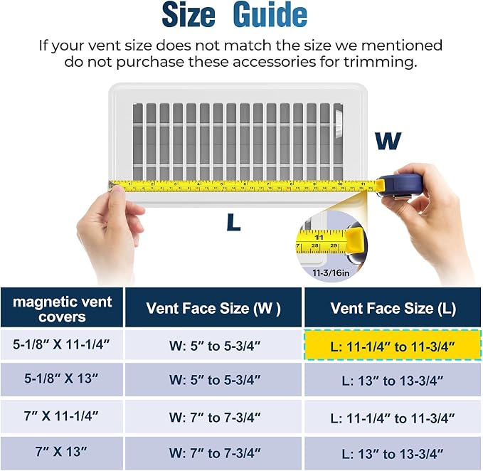 Magnetic Vent Covers with Vent Screen 5.1x11.3 Inch, Ceiling Air Vents to Block