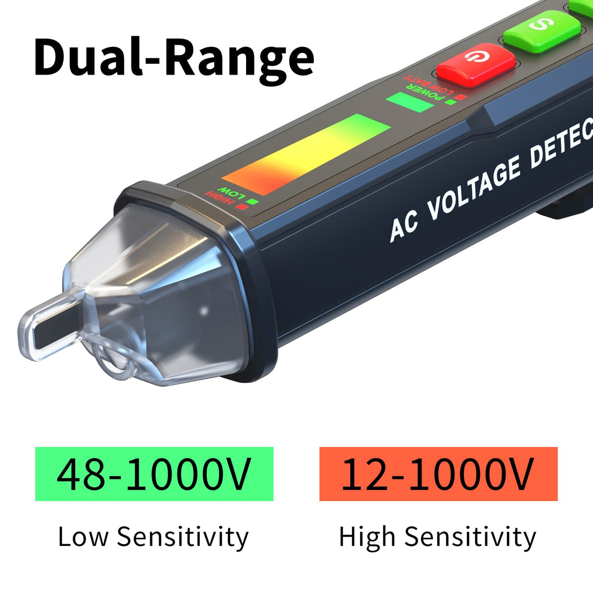 Zoyi DB02 AC Voltage Detector - Non-Contact Voltage Tester Pen with Break-Point Testing, Dual-Range 12V-1000V/48V-1000V,Electrical Tester for Home, Electricians & DIY Enthusiasts