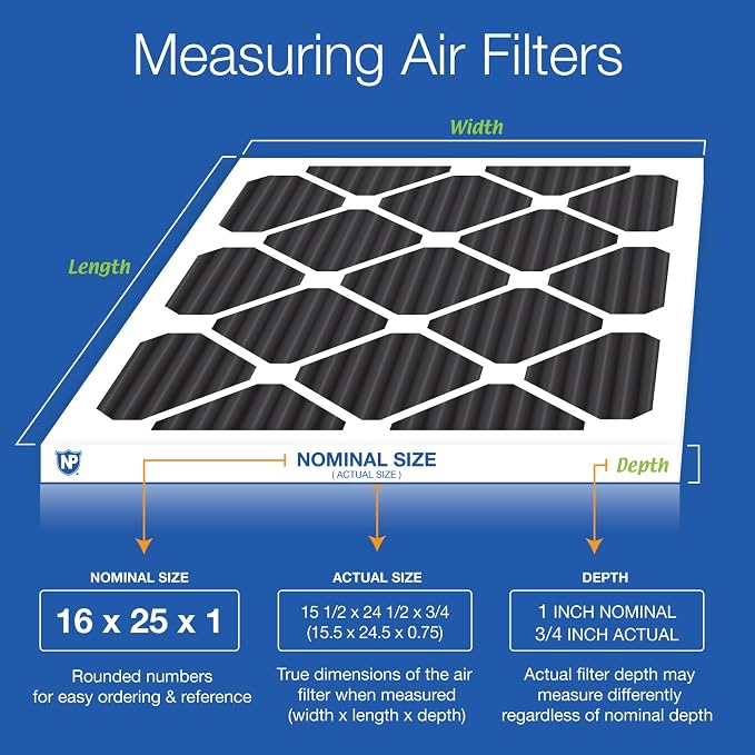 Nordic Pure 16x25x1 Pure Carbon Pleated Odor Reduction Furnace Air Filters 3