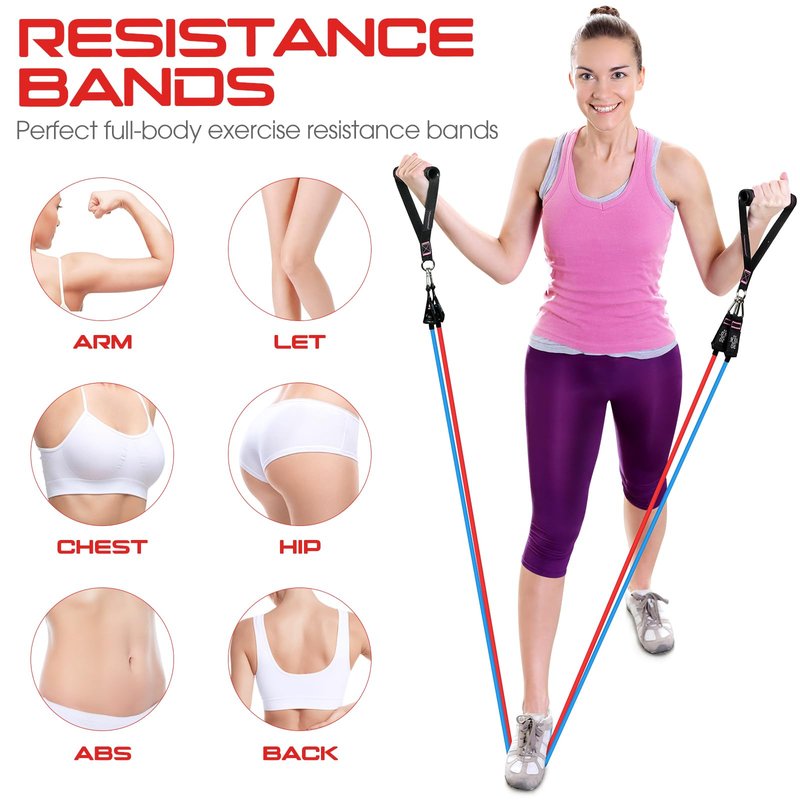 RENRANRING Resistance Bands for Working Out, 150LBS Exercise Bands, Workout Bands, Resistance Bands Set with Handles for Men Women, Legs Ankle Straps