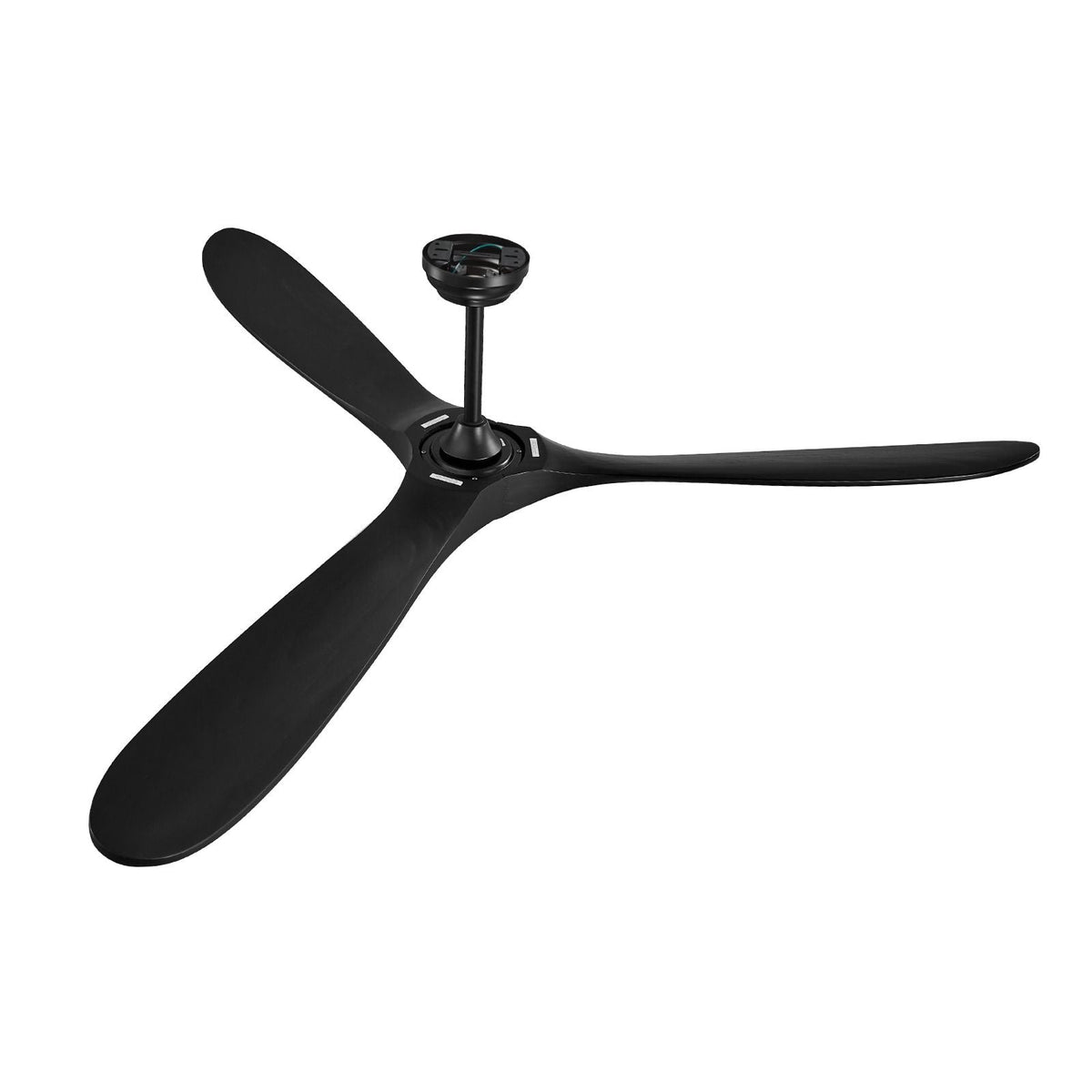 72 Inch Ceiling Fan without Light, 6-Speed Remote Control, 3-Wood-Blade, Reversible DC Motor, Modern Low Profile Flush Mount Exterior Fan for Bedroom, Living Room, Patio, Indoor/Outdoor, Black