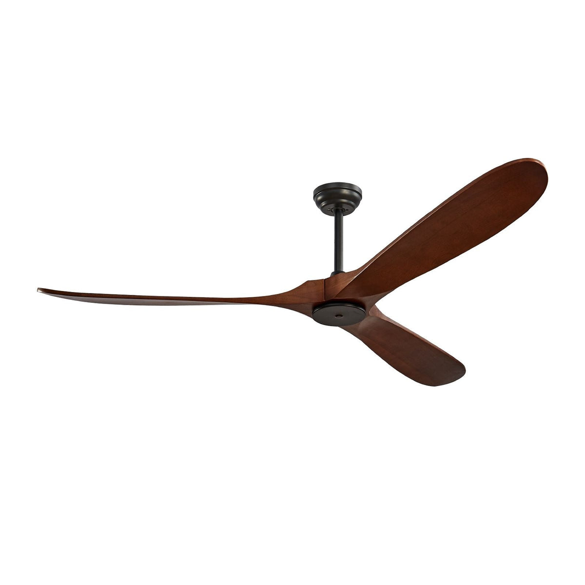 72 Inch Ceiling Fan without Light, 6-Speed Remote Control, 3-Wood-Blade, Reversible DC Motor, Modern Low Profile Flush Mount Exterior Fan for Bedroom, Living Room, Patio, Indoor/Outdoor, Walnut