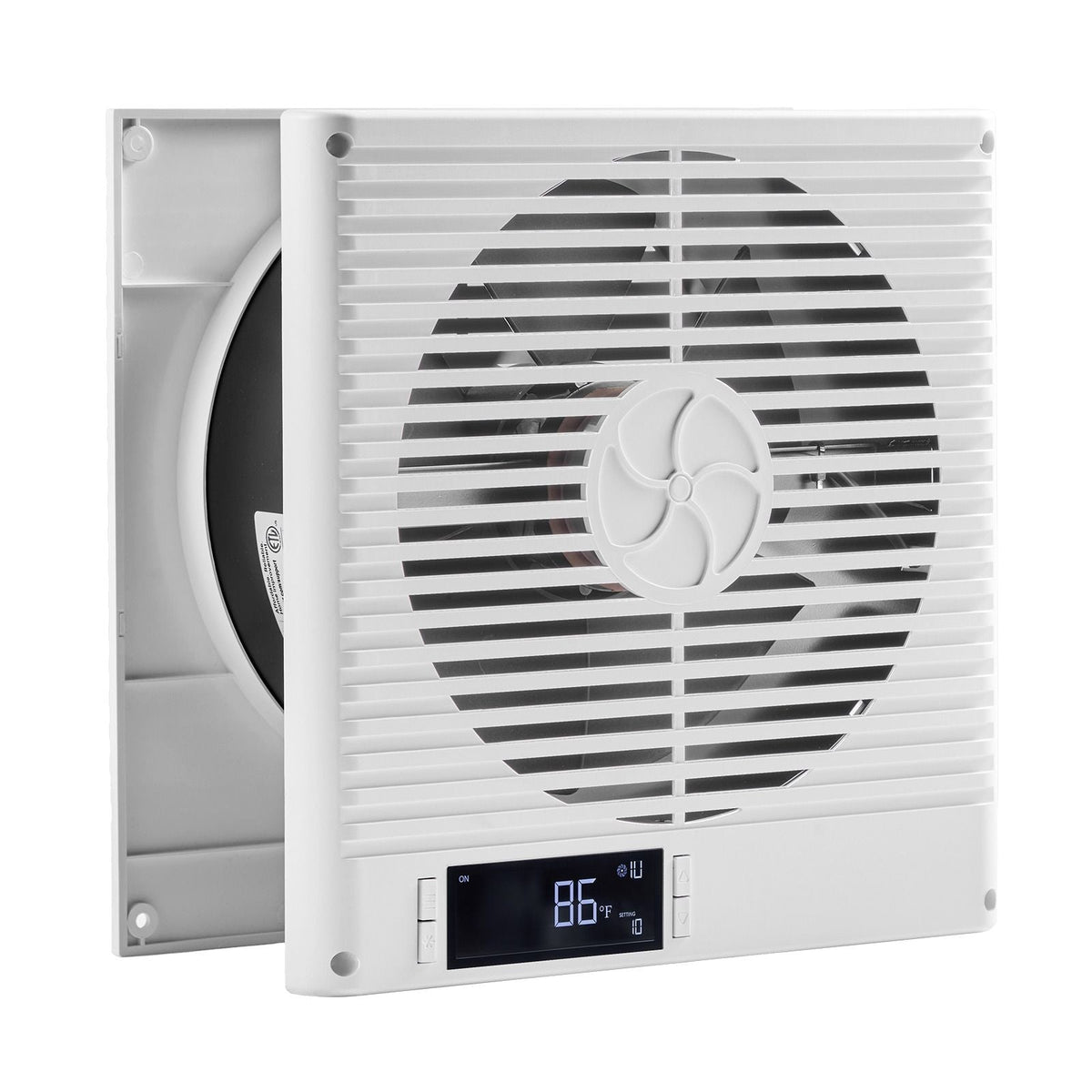 7.5-Inch Room to Room Fan, 2-in-1 305 CFM Through Wall Fan with Remote Control & Two-Way Airflow, 10-Speed Ventilation Quiet Vent for Kitchen, Living & Laundry Room Workshop