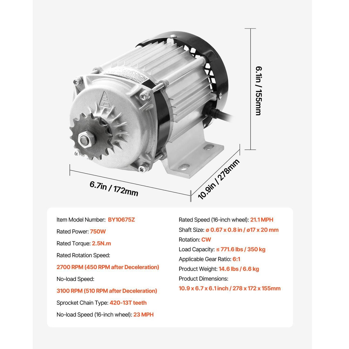 750W Electric Brushless DC Motor Kit - 48V 2700rpm Motor with Upgraded Speed Controller for Go Karts E-Bike Motorcycle Scooter