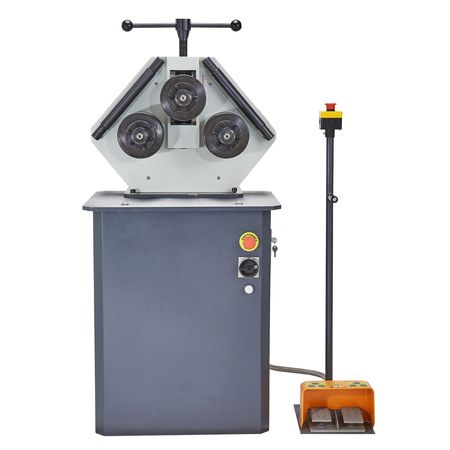 750W Electric Roll Bending Machine, 3-Roller Electric Pipe Bender Machine with Reversible Foot Switch, Support Horizontal/Vertical Operation (220V 60Hz 3-Phase, No Plug)