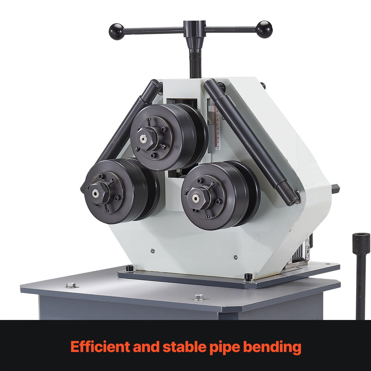 750W Electric Roll Bending Machine, 3-Roller Electric Pipe Bender Machine with Reversible Foot Switch, Support Horizontal/Vertical Operation (220V 60Hz 3-Phase, No Plug)