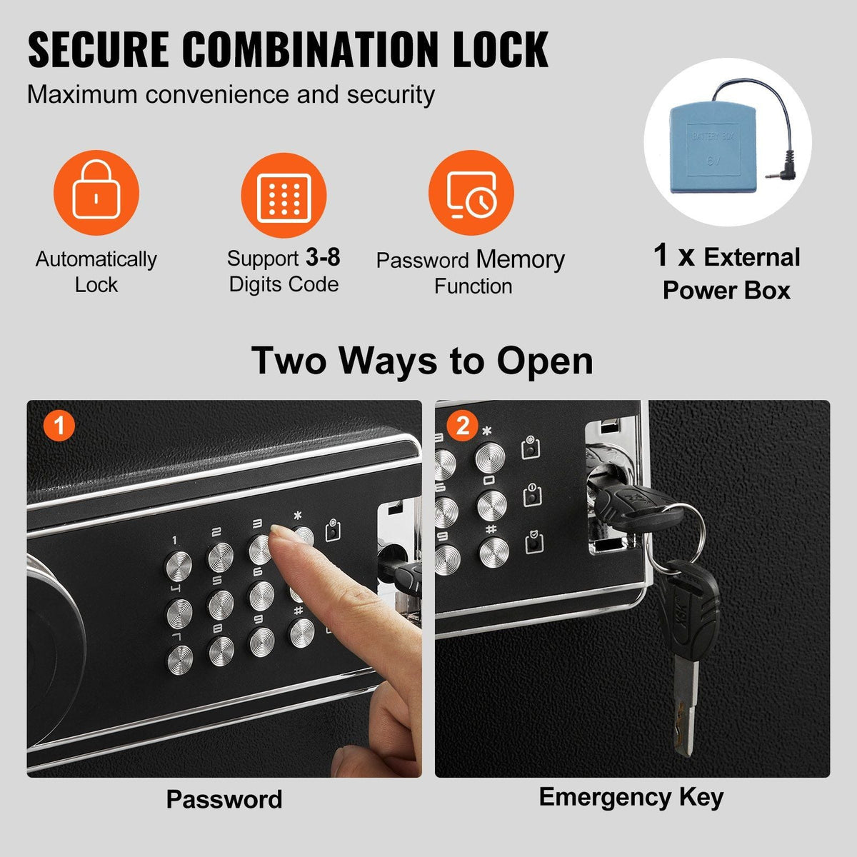 8-10 Rifles Gun Safe, Rifle Safe with Lock & Digital Keypad, Quick Access Tall Gun Storage Cabinet with Removable Shelf, Rifle Cabinet for Home Rifle and Shotguns